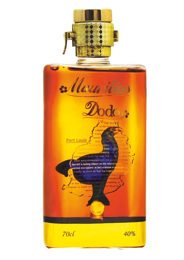 Brown rum from Mauritius with Dodo in bottle, 700ml